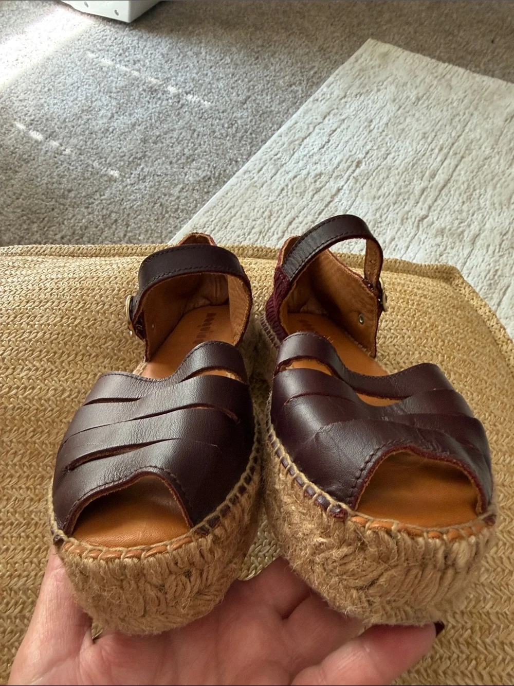 Naguisa Silencio Espadrille Sandals Burgundy 38